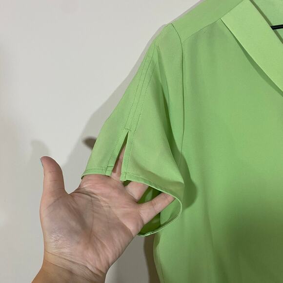 Pendleton Lime Green Short Sleeve Blouse Top Lightweight Sz 8 - Picture 3 of 9